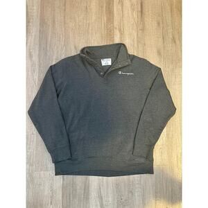 Vintage Style Champion Quarter-Zip with Buttons, Size Large